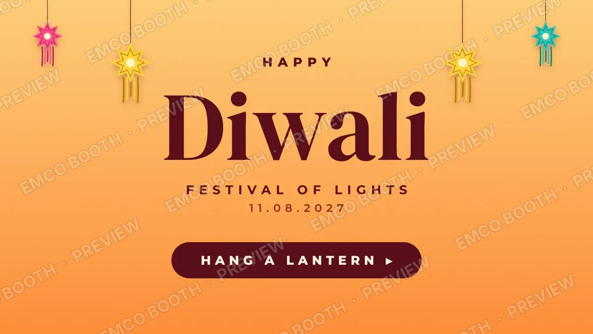 Akash Kandil Lanterns photo booth start screen