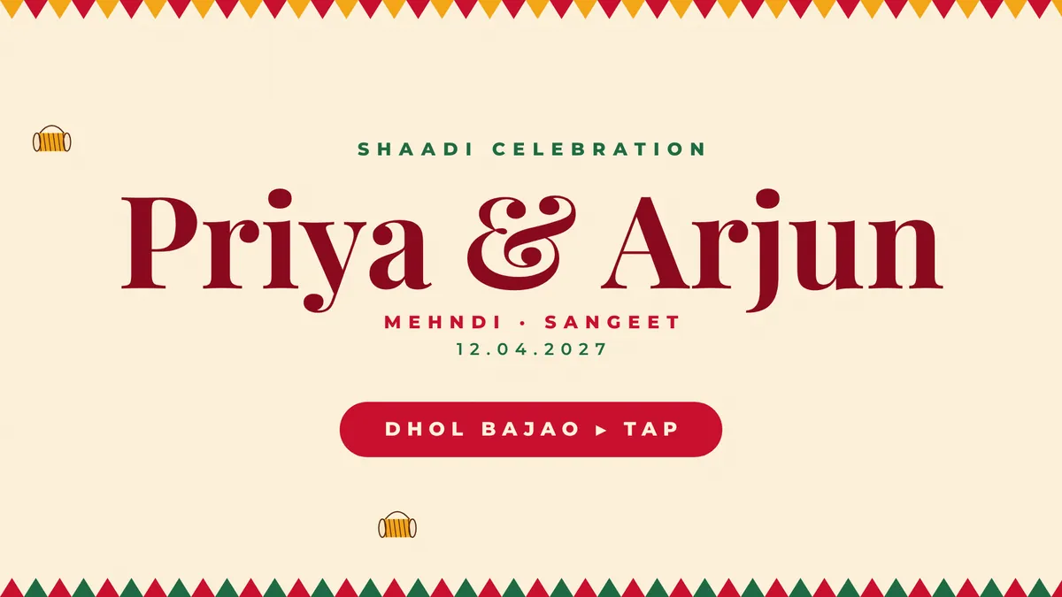Baraat Folk Art photo booth start screen
