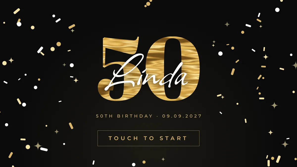 Black Gold 50 photo booth start screen