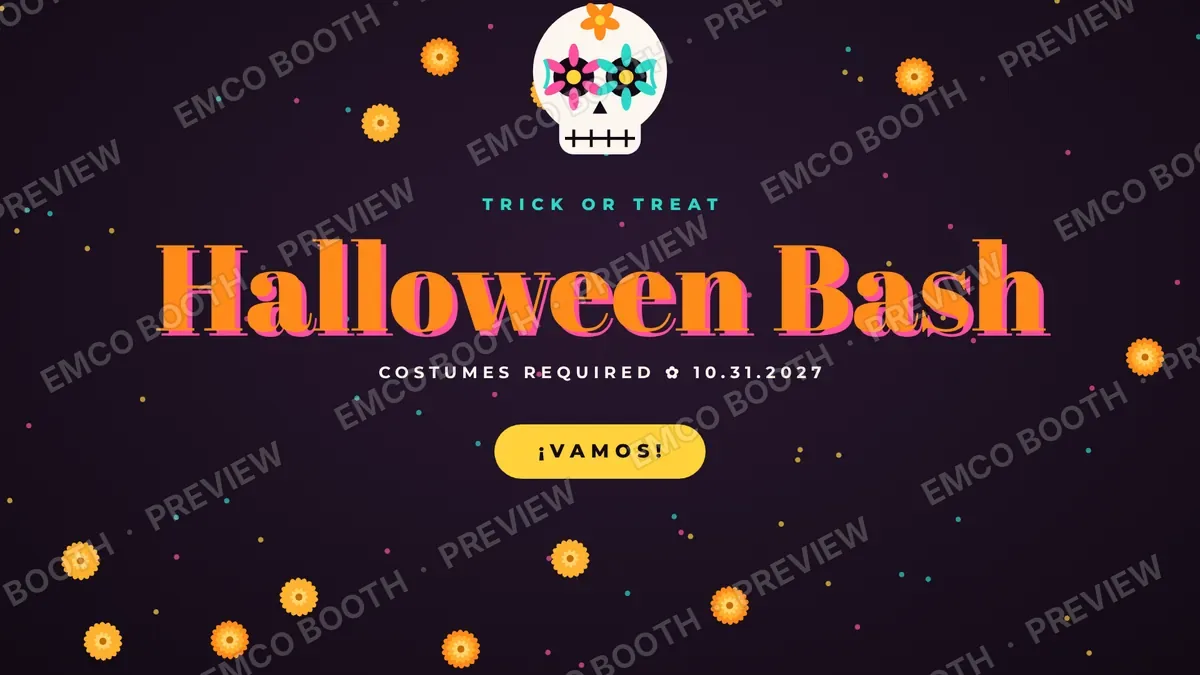 Calavera Fiesta photo booth start screen