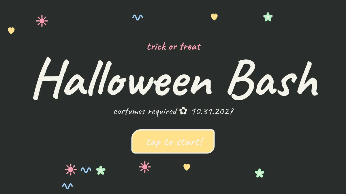 Chalkboard Doodle photo booth start screen