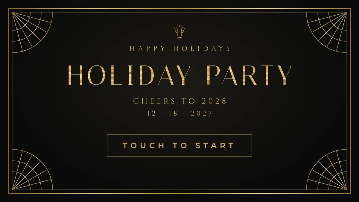 Champagne Noir photo booth start screen