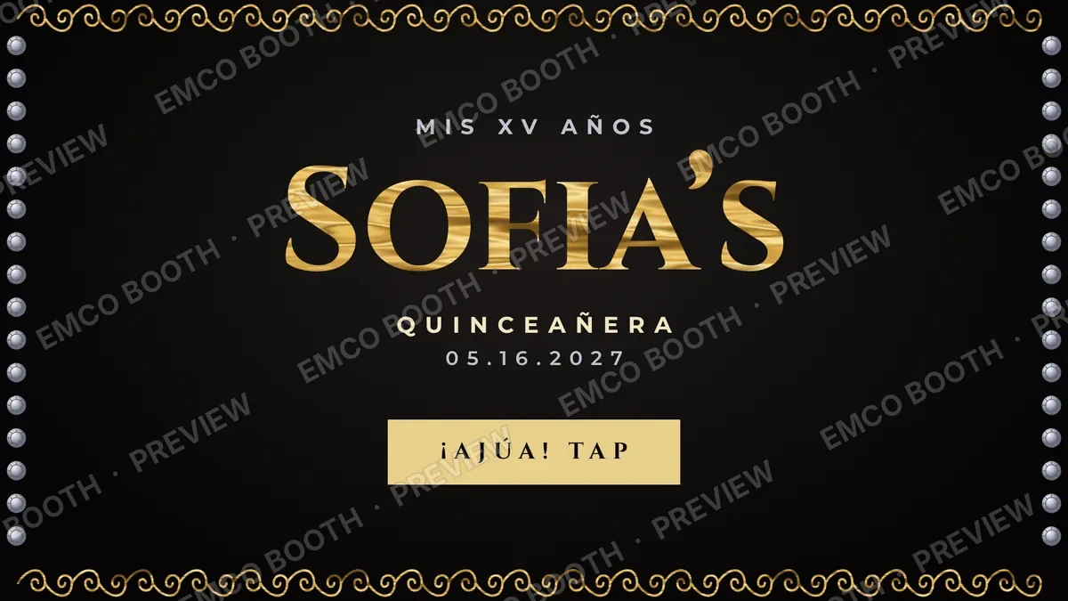 Charro Gold photo booth start screen