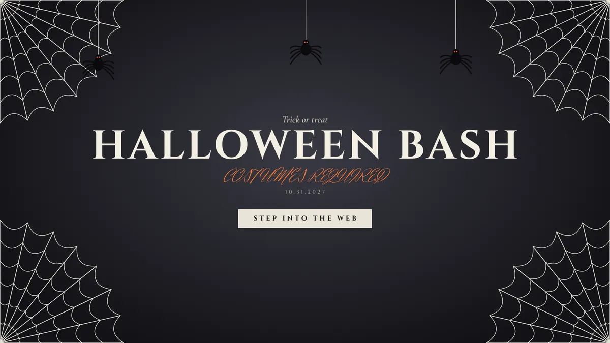 Cobweb Noir photo booth start screen