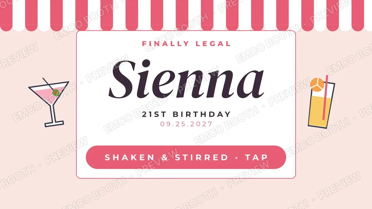 Cocktail Hour photo booth start screen