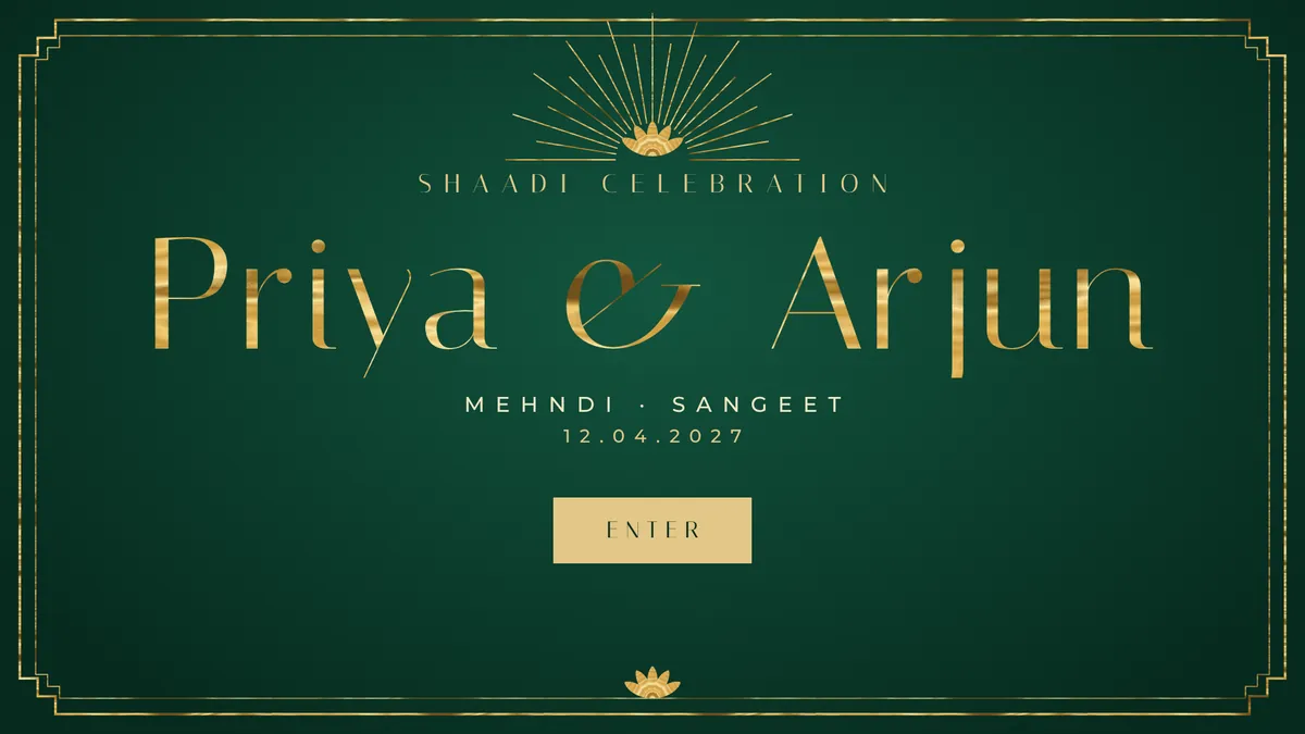 Emerald Deco photo booth start screen