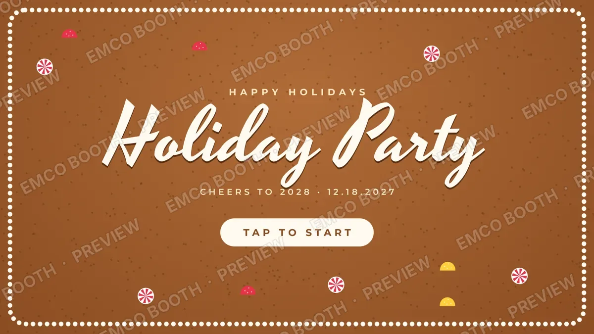 Gingerbread House photo booth start screen