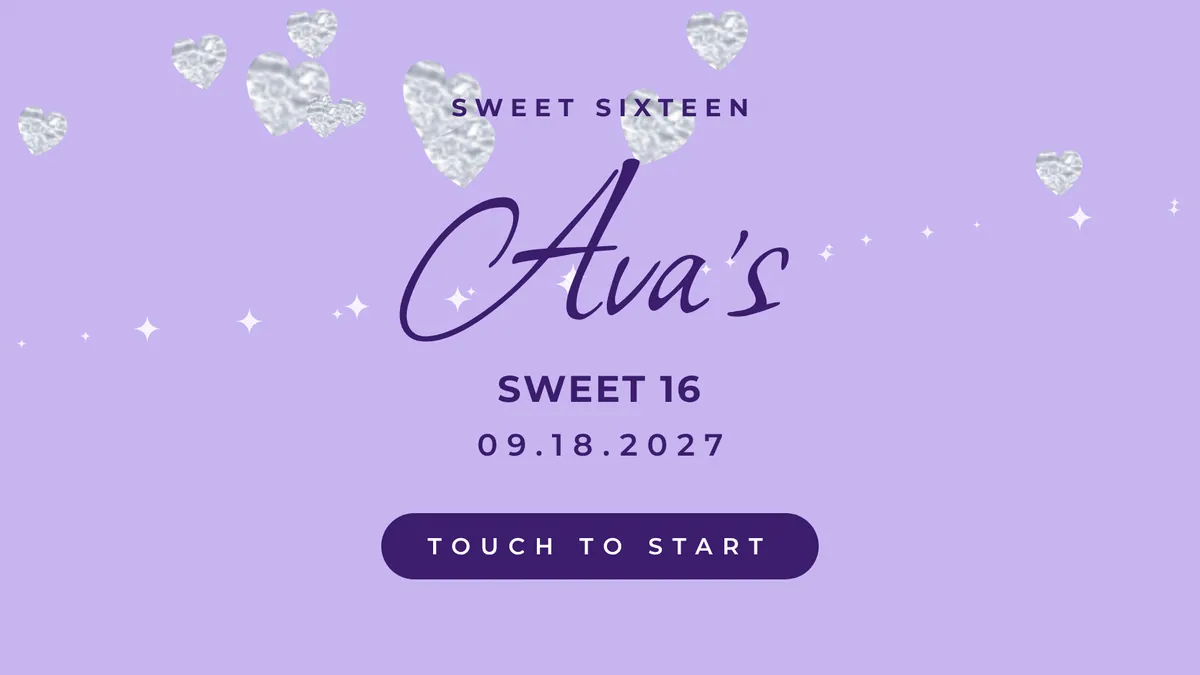 Glitter Butterflies photo booth start screen