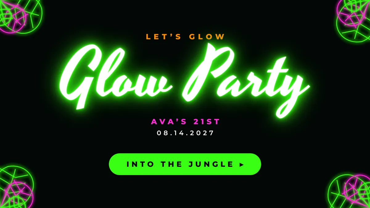 Glow Jungle photo booth start screen