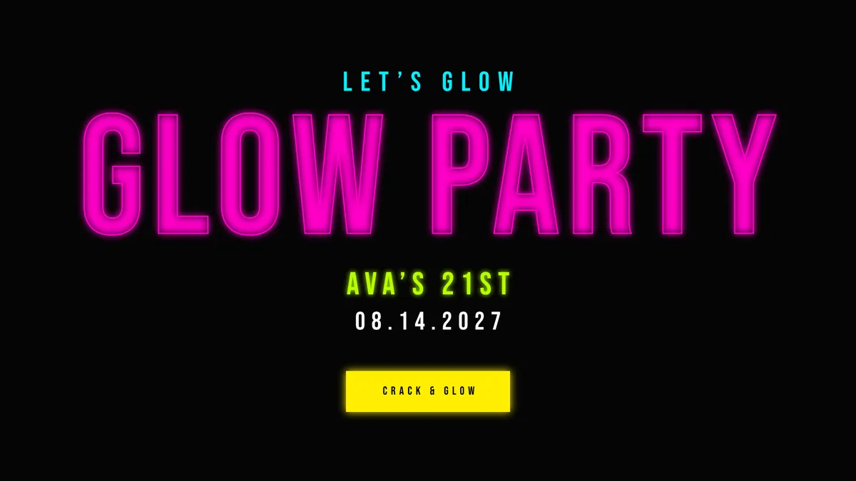 Glow Stick Rave photo booth start screen