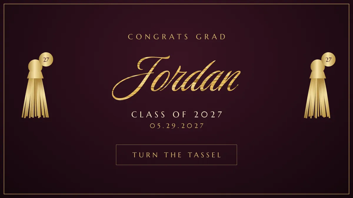 Golden Tassel photo booth start screen