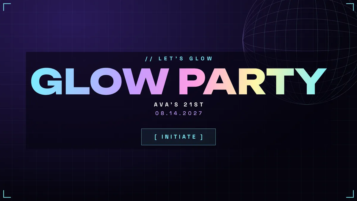 Holo Cyber photo booth start screen