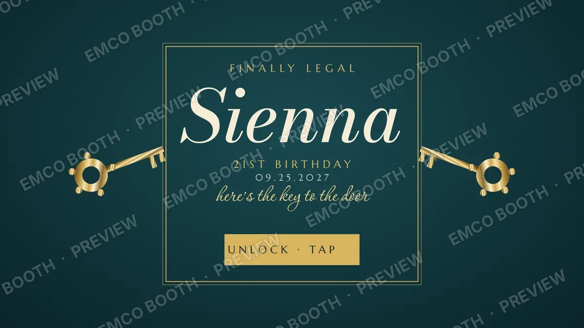 Key to the Door photo booth start screen