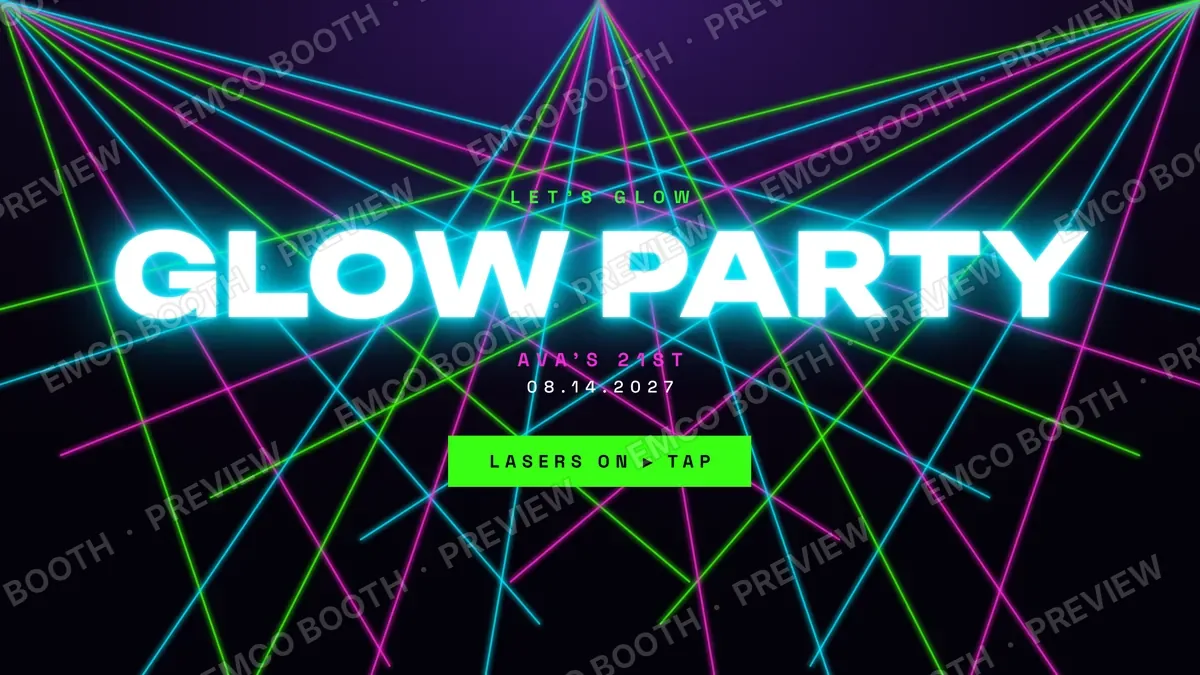 Laser Show photo booth start screen