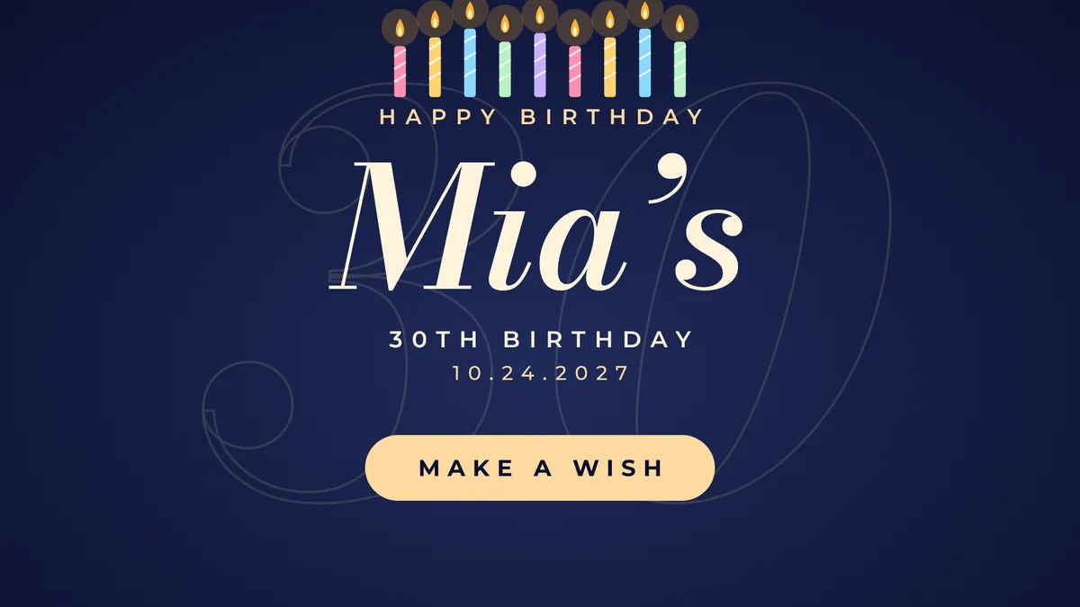 Make A Wish Candles photo booth start screen