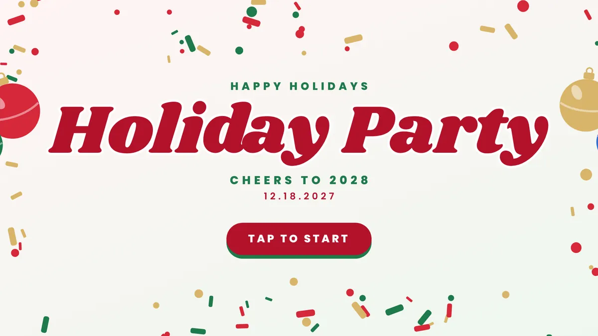 Ornament Pop photo booth start screen