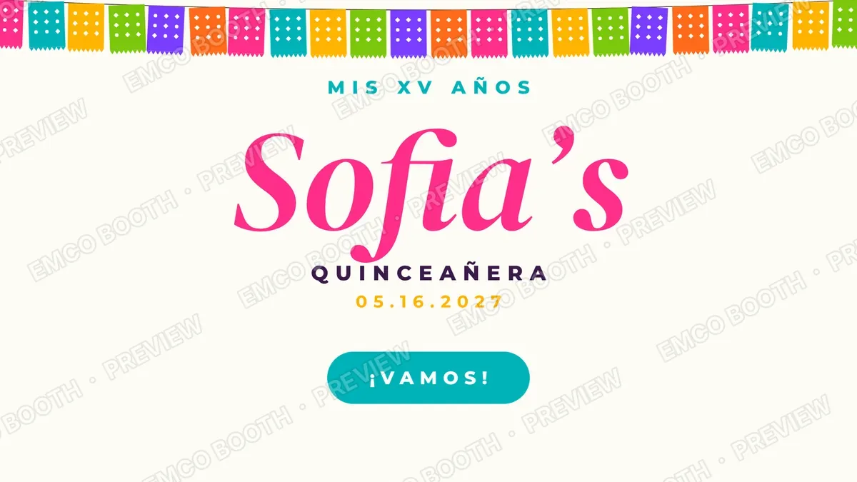 Papel Picado Fiesta photo booth start screen