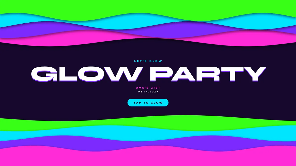 Paper-Cut Neon photo booth start screen