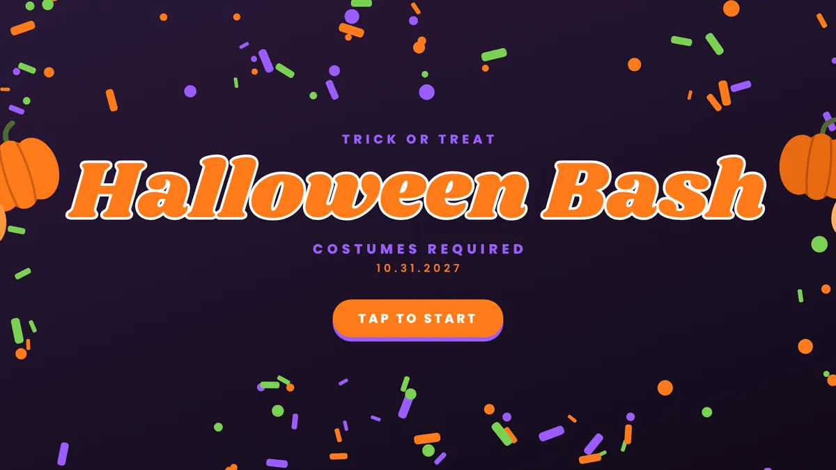 Pumpkin Patch Pop photo booth start screen