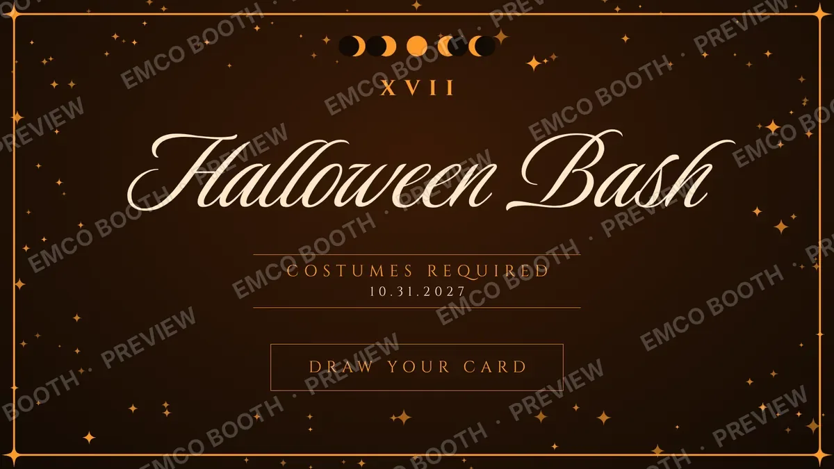 Pumpkin Tarot photo booth start screen