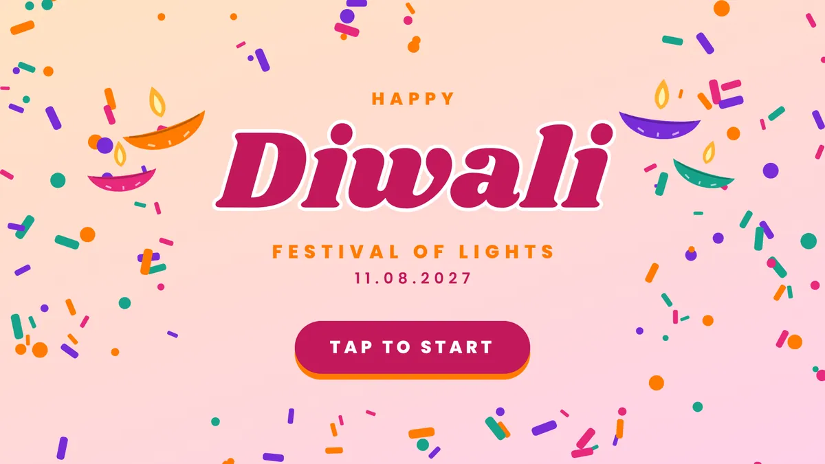 Rangoli Pop photo booth start screen