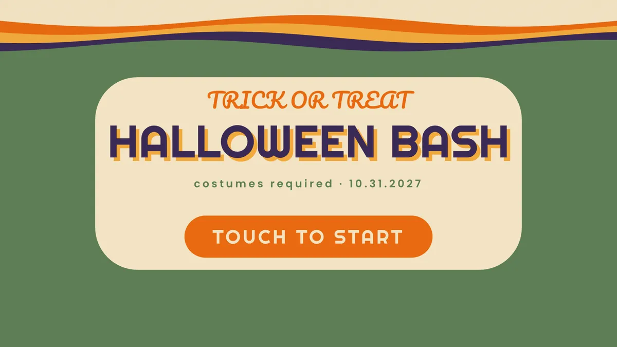 Retro Spooky Groovy photo booth start screen