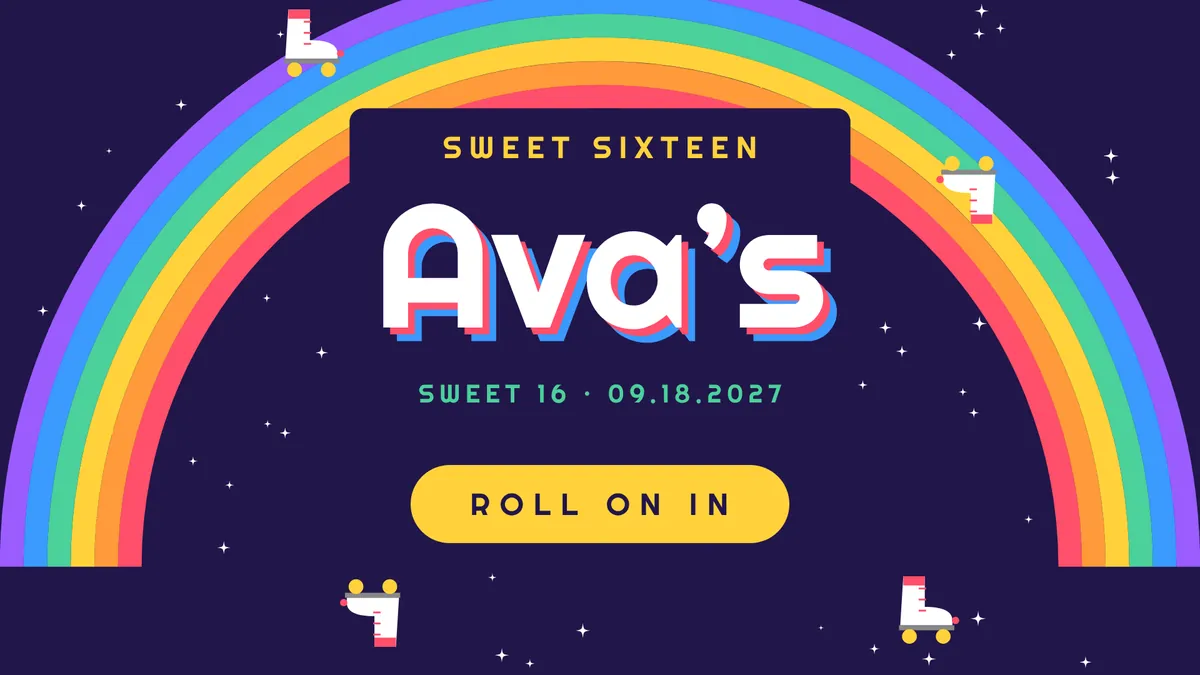 Roller Rink Rainbow photo booth start screen