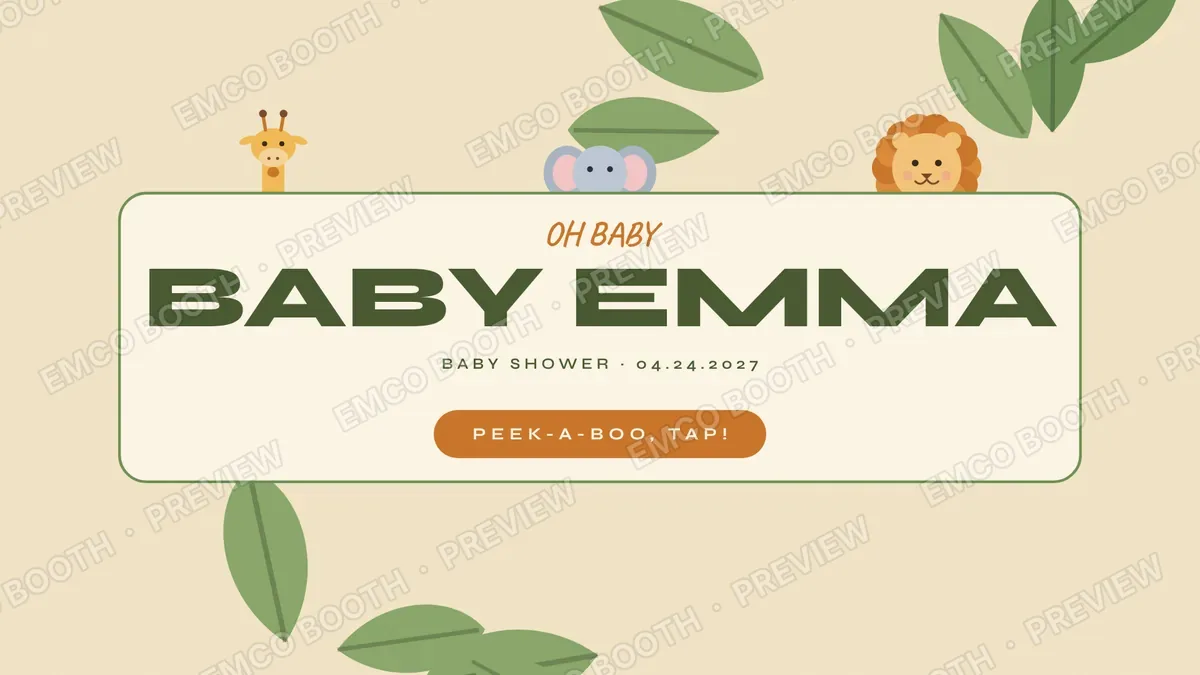 Safari Peek-A-Boo photo booth start screen