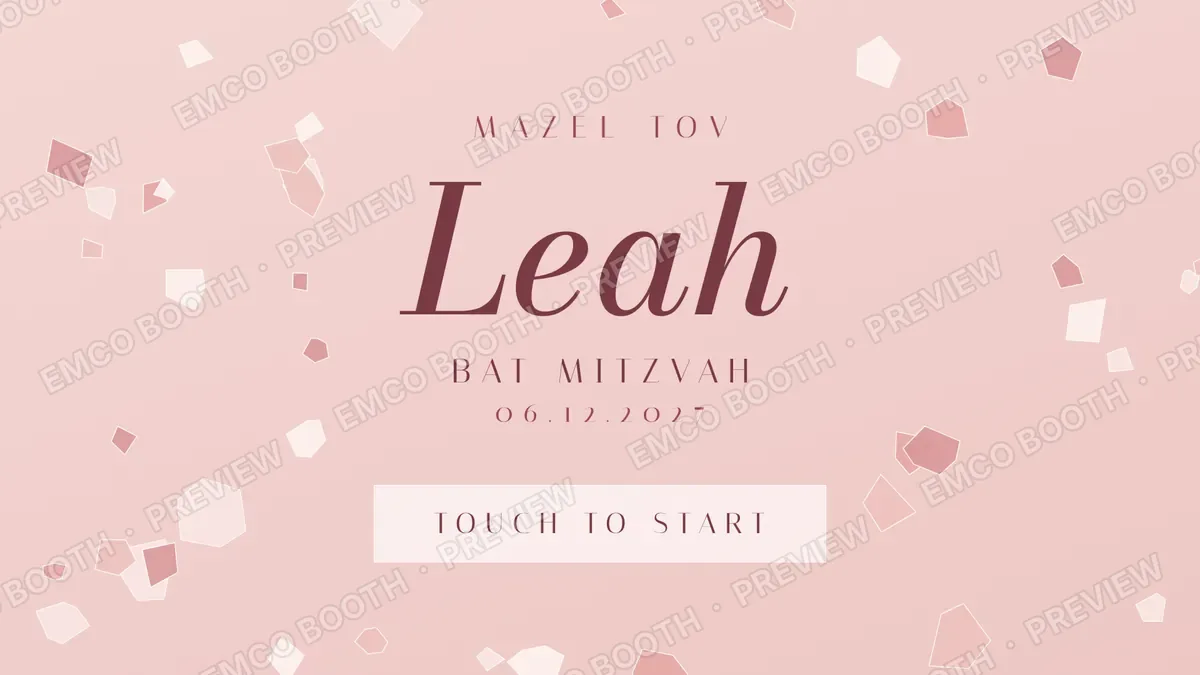 Salt Pink Crystal photo booth start screen