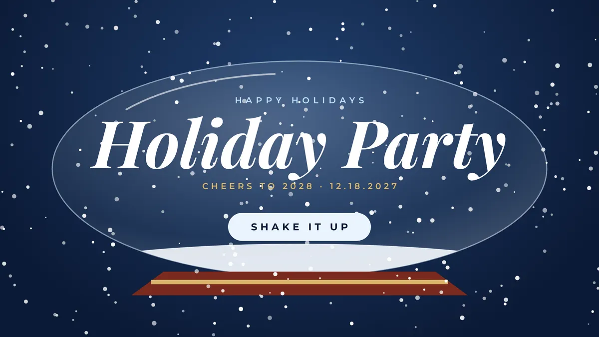 Snow Globe photo booth start screen