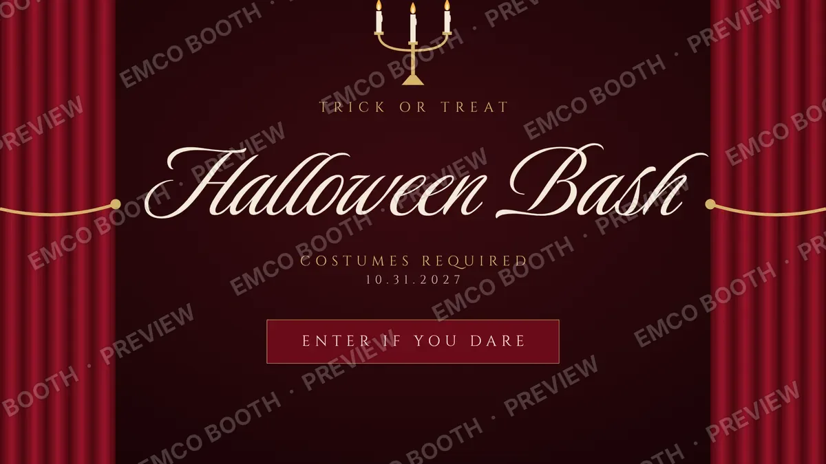 Vampire Velvet photo booth start screen