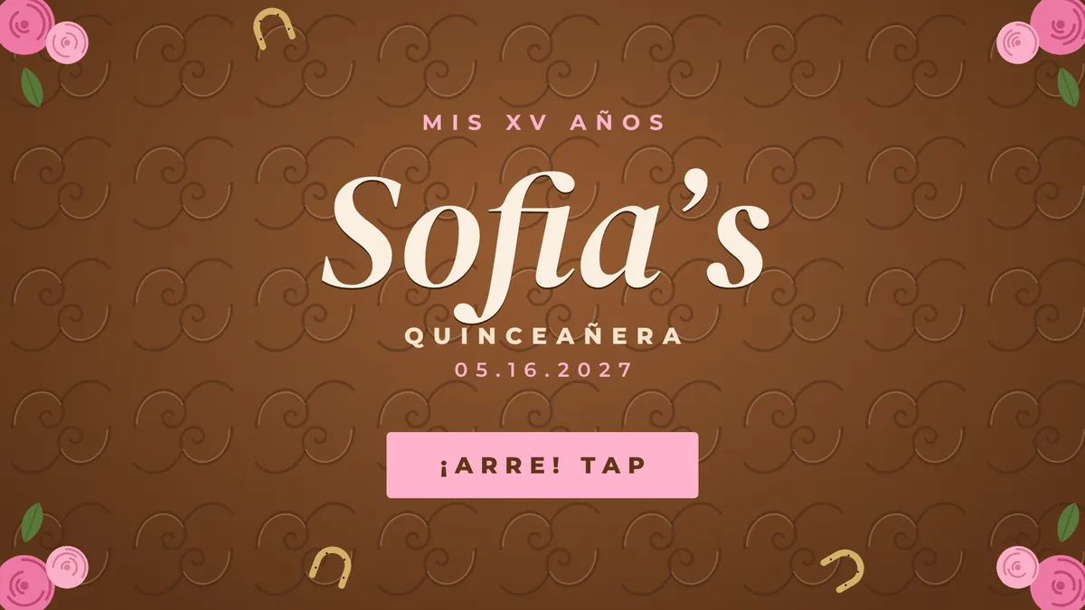 Vaquera Rose photo booth start screen