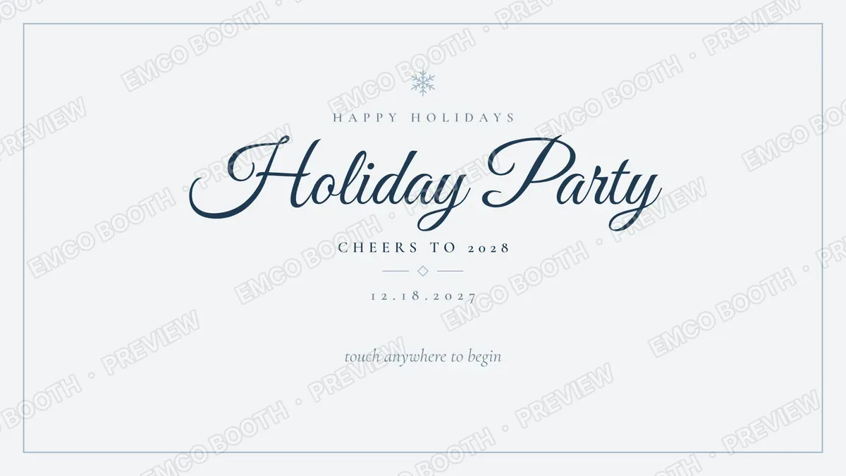 Winter White Editorial photo booth start screen